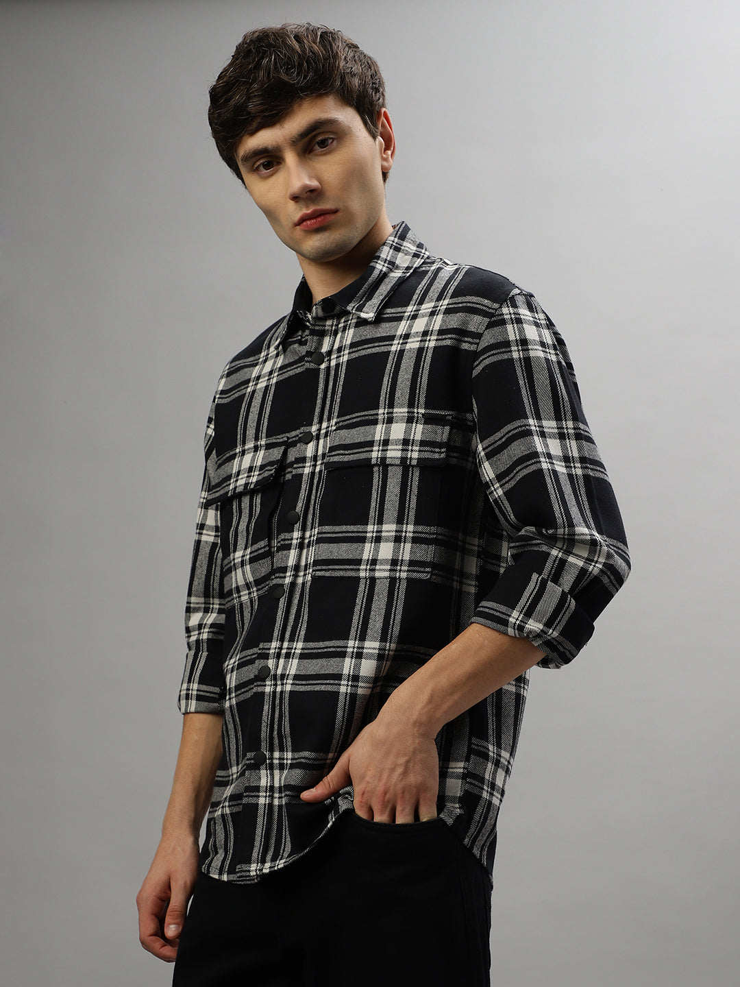 Antony Morato Blue Fashion Checked Regular Fit Shirt