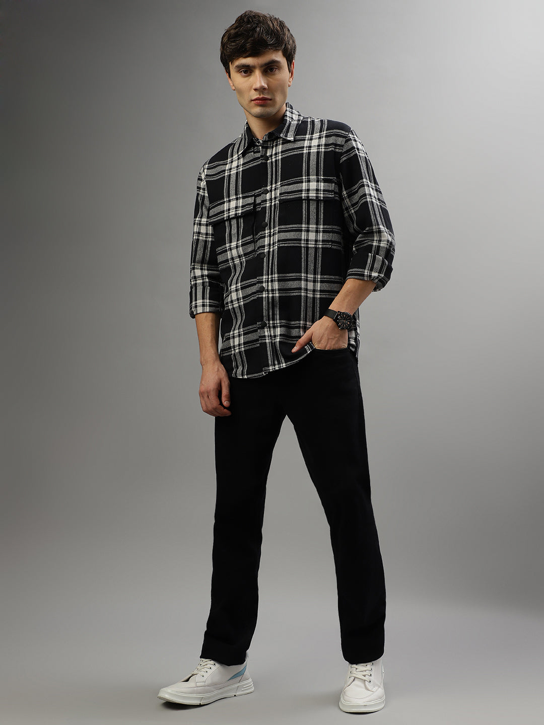 Antony Morato Blue Fashion Checked Regular Fit Shirt