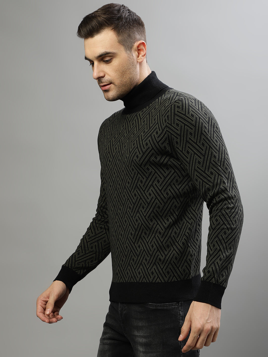 Antony Morato Men Solid High Neck Full Sleevess Sweater