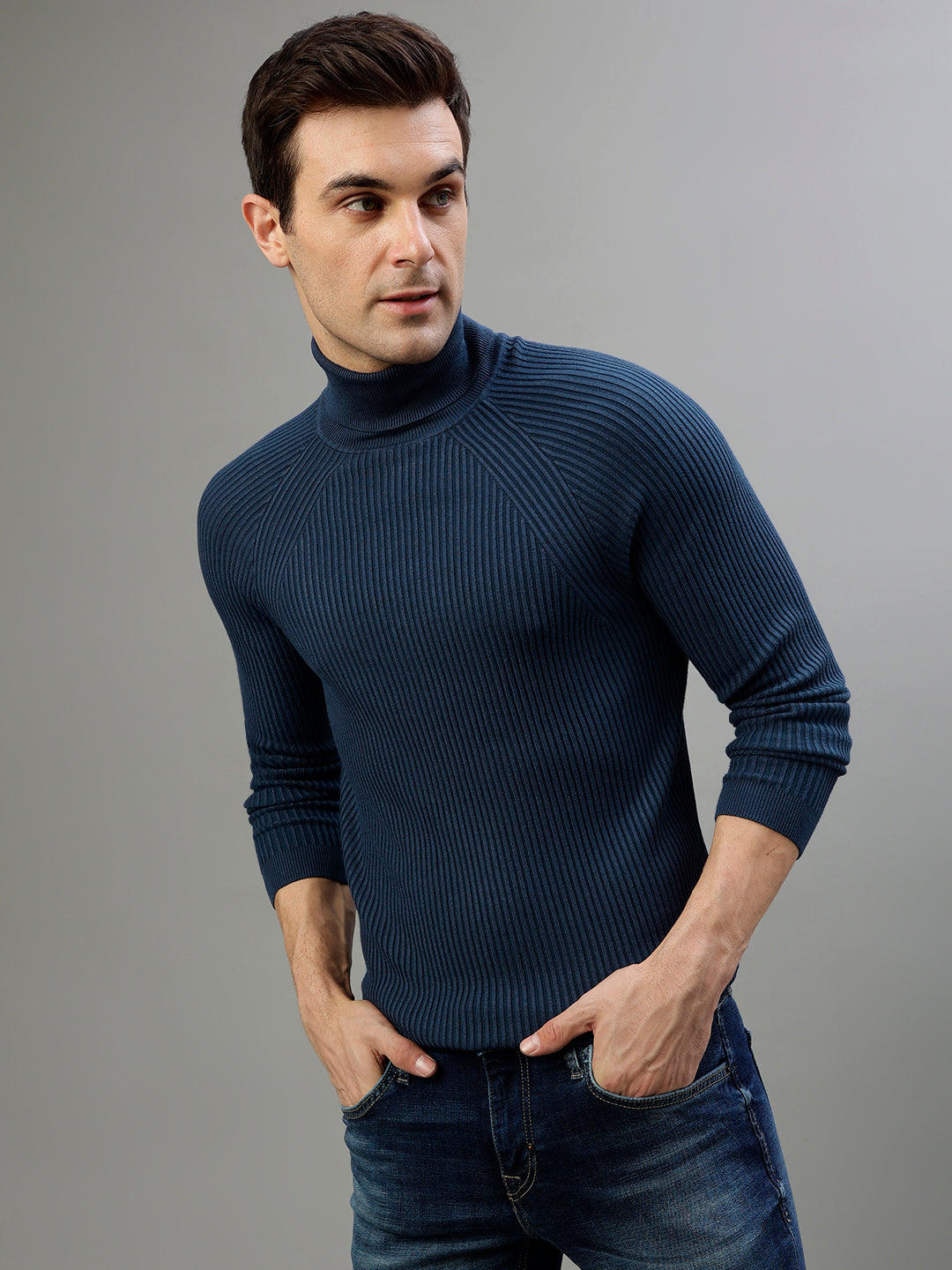 Antony Morato Men Solid High Neck Full Sleeves Sweater