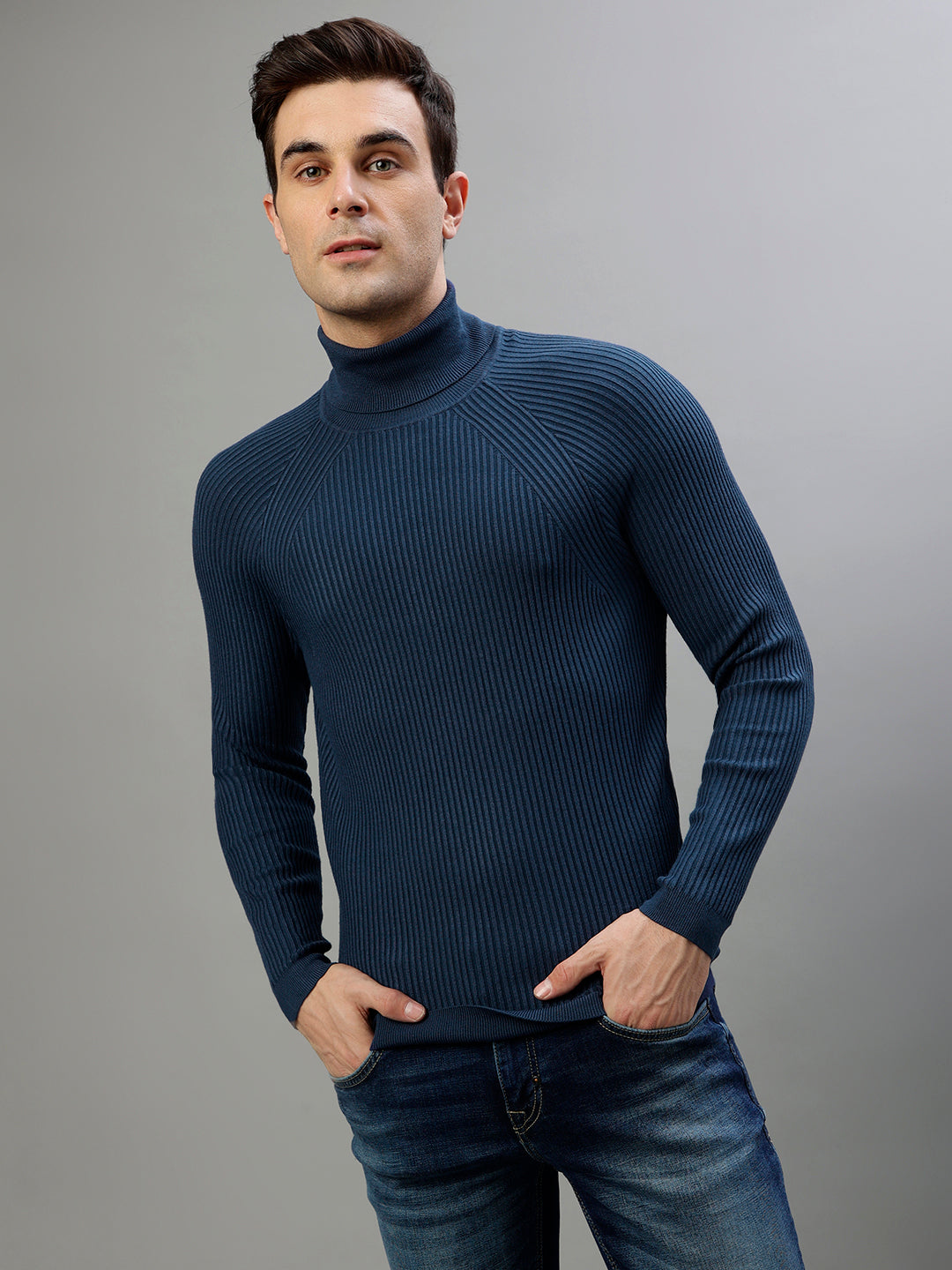 Antony Morato Men Solid High Neck Full Sleeves Sweater