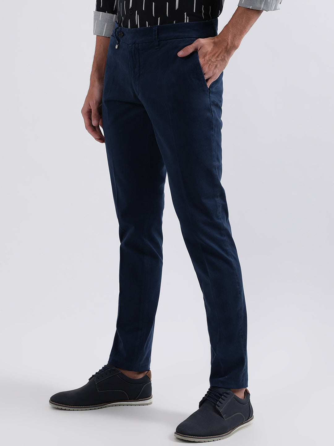 Navy Blue Skinny Trousers - Buy Navy Blue Skinny Trousers online in India