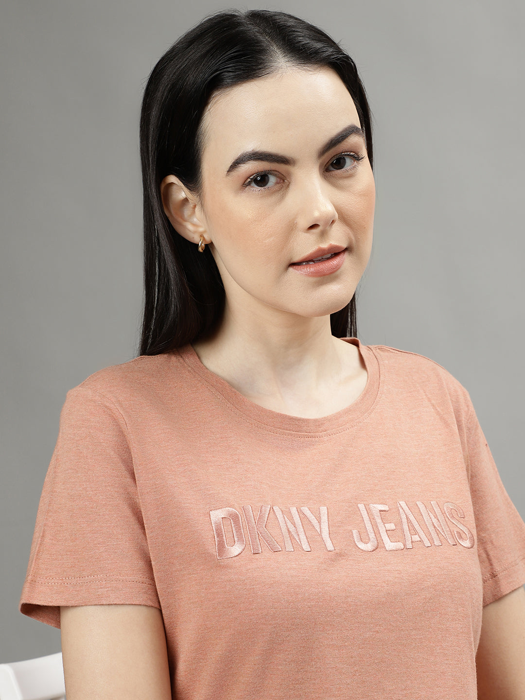 Dkny Dusty Pink Fashion Logo Regular Fit T-Shirt