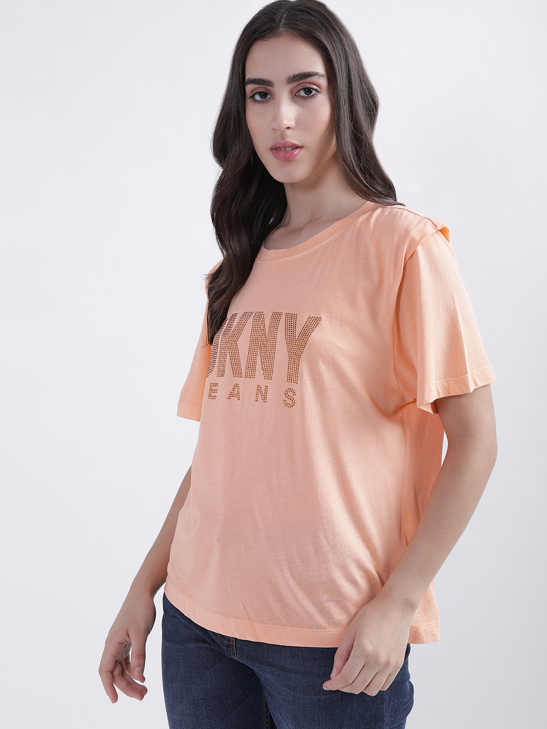 Dkny Peach Fashion Logo Regular Fit T-Shirt