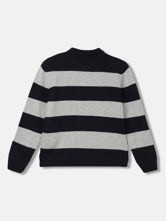 Gant Boys Striped Full Sleeves Spread Collar Sweater