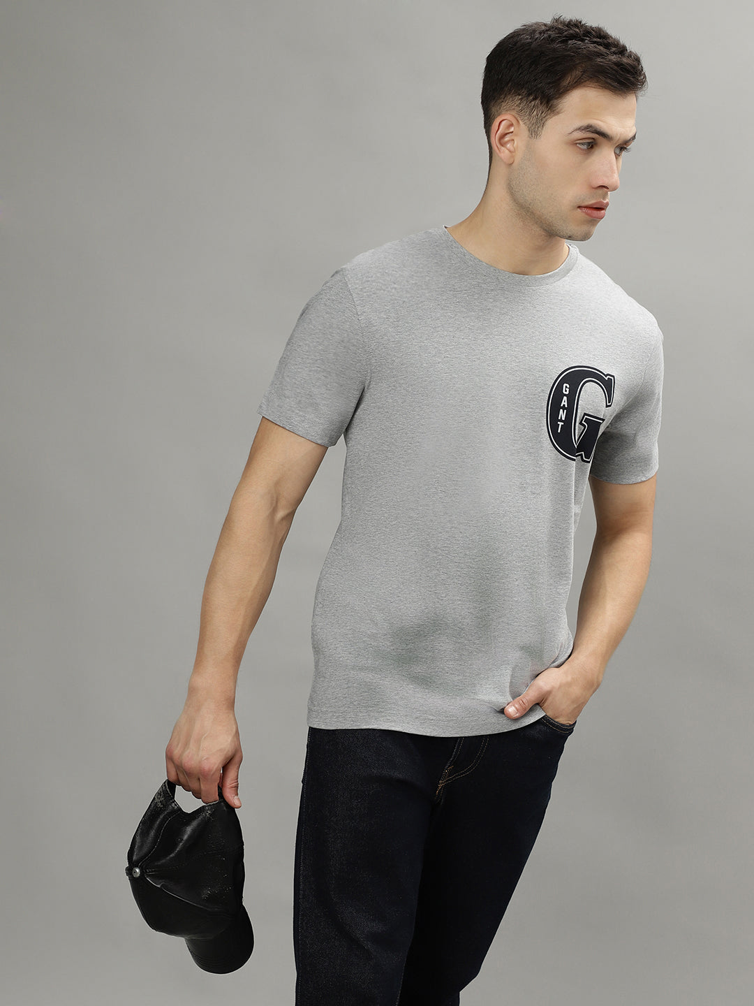 Gant Grey Fashion Logo Regular Fit T-Shirt