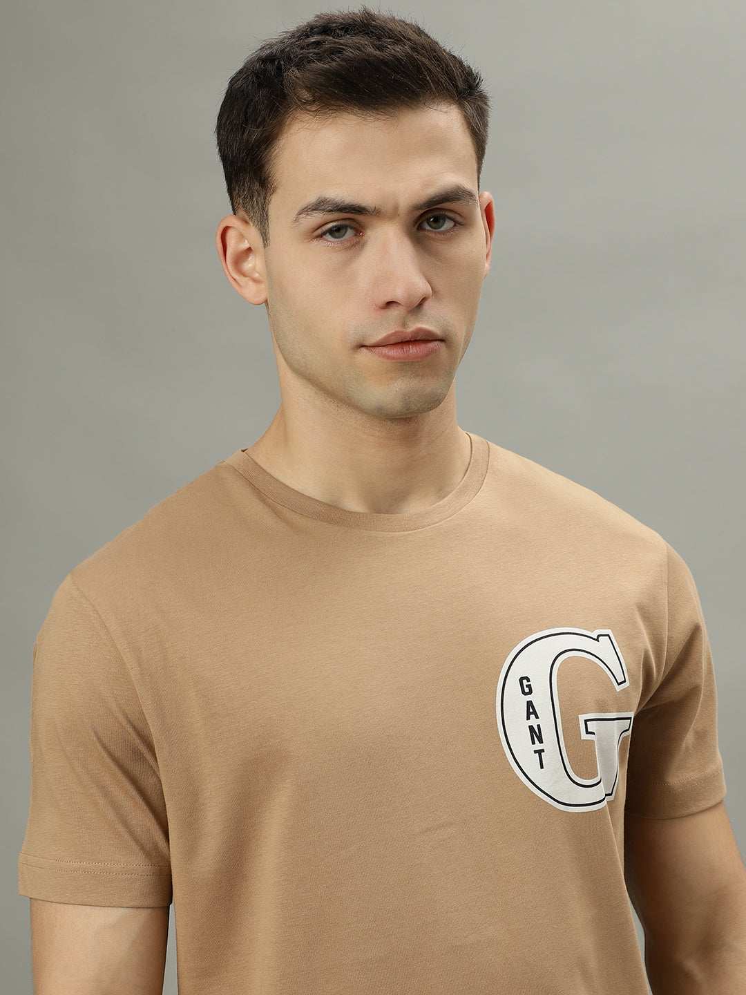 Gant Khaki Fashion Logo Regular Fit T-Shirt