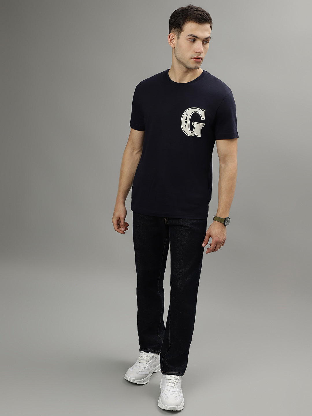 Gant Blue Fashion Logo Regular Fit T-Shirt