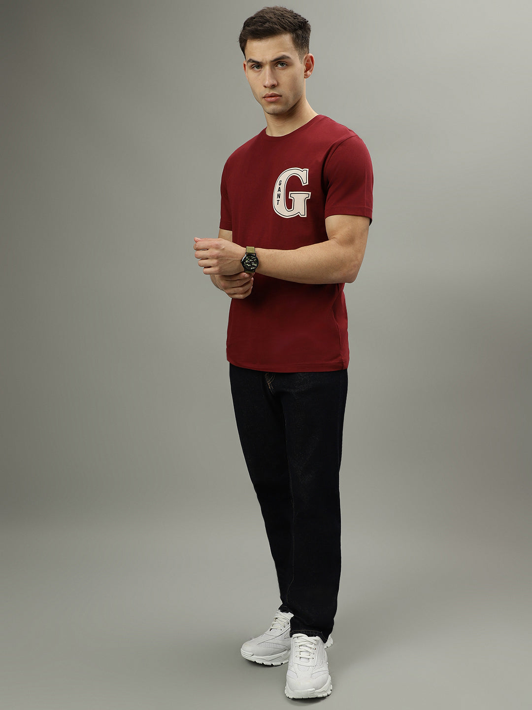 Gant Red Fashion Logo Regular Fit T-Shirt