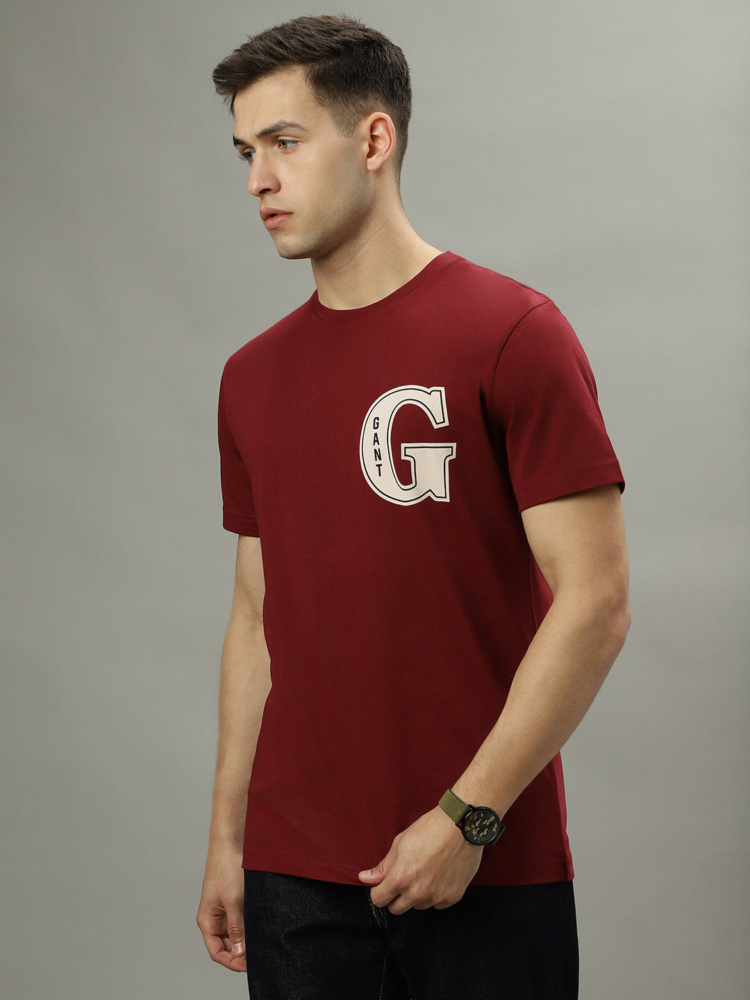 Gant Red Fashion Logo Regular Fit T-Shirt