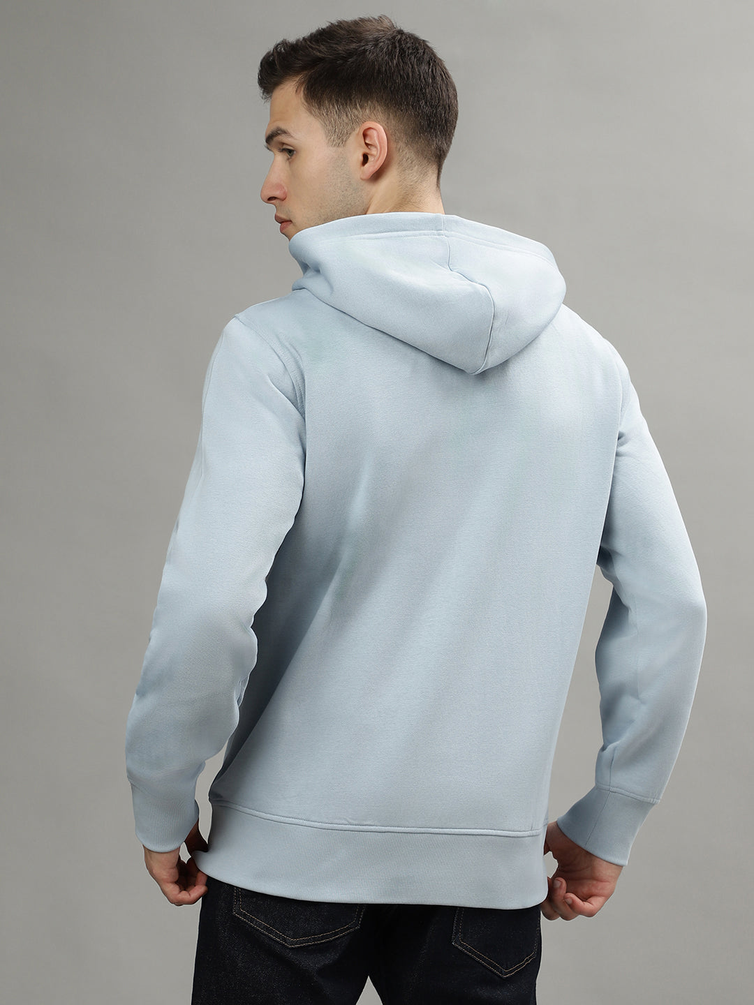 Gant Men Blue Solid Hooded Long Sleeves Sweatshirt