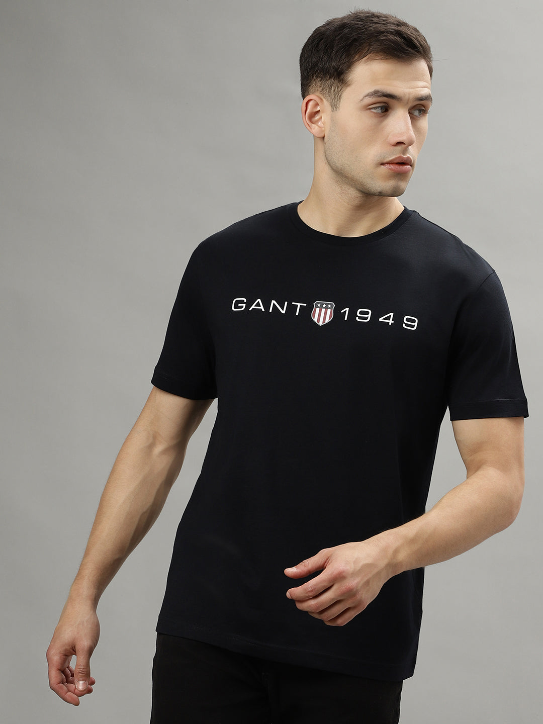 Gant Black Fashion Logo Regular Fit T-Shirt