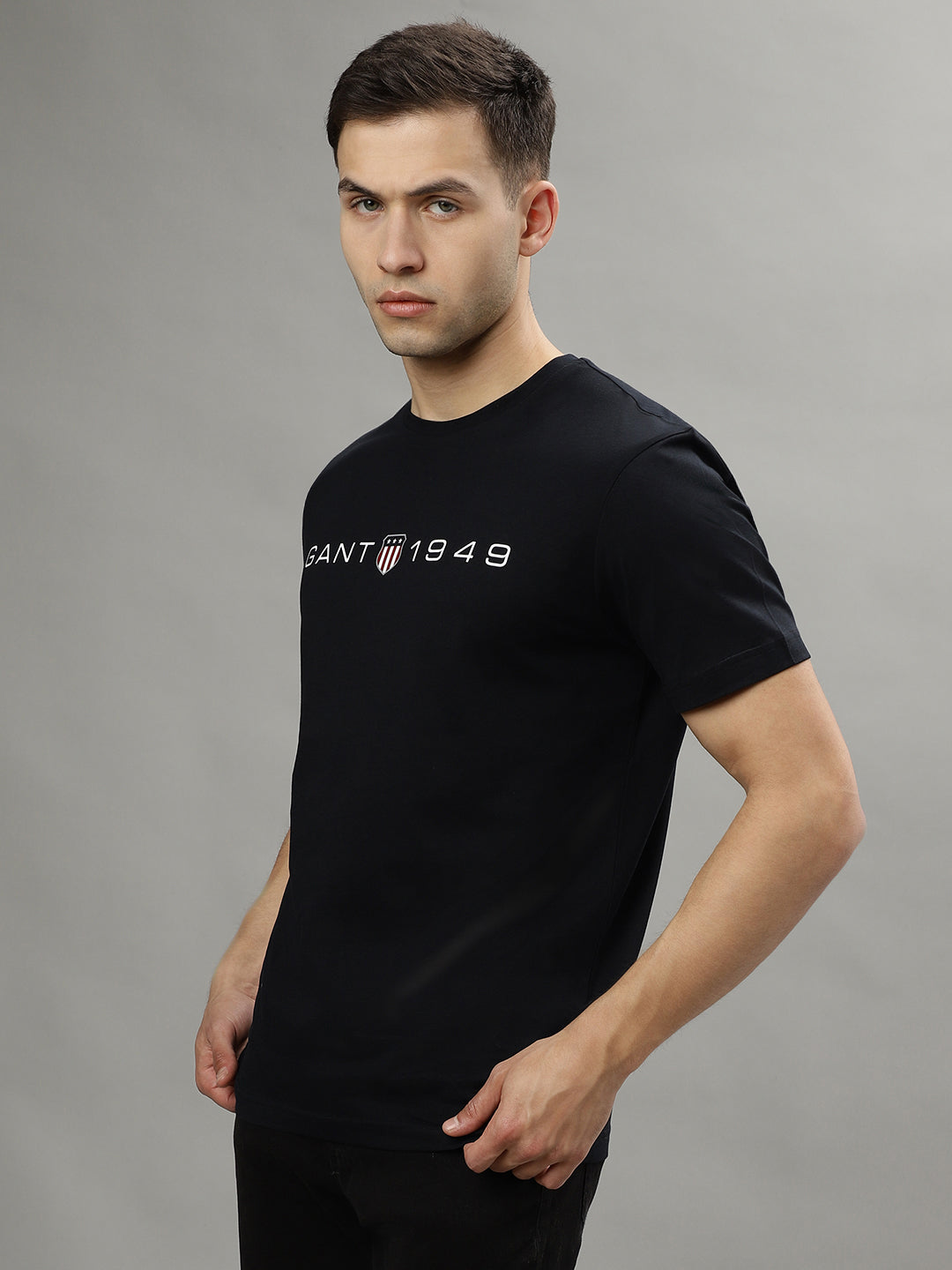 Gant Black Fashion Logo Regular Fit T-Shirt