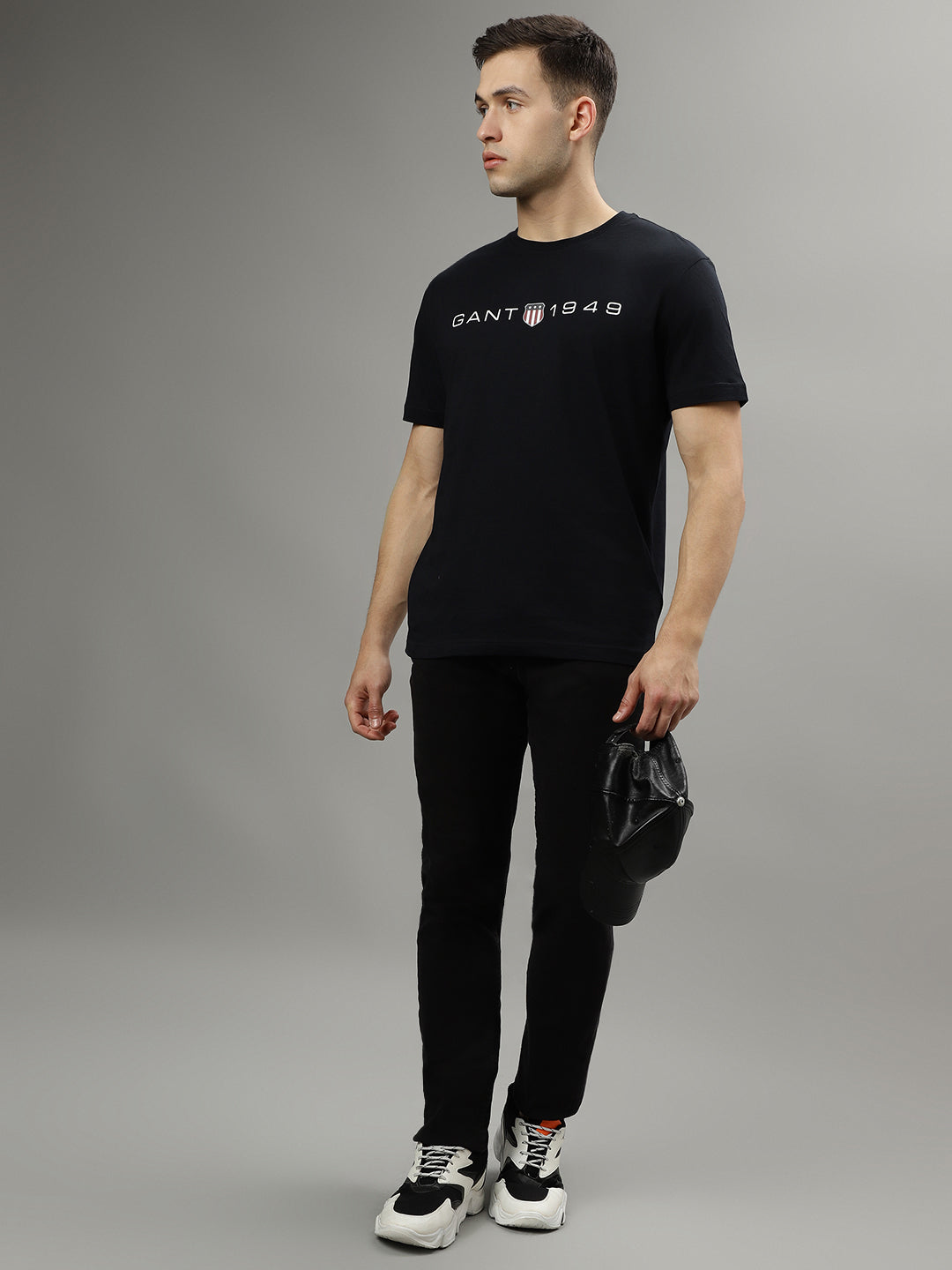 Gant Black Fashion Logo Regular Fit T-Shirt