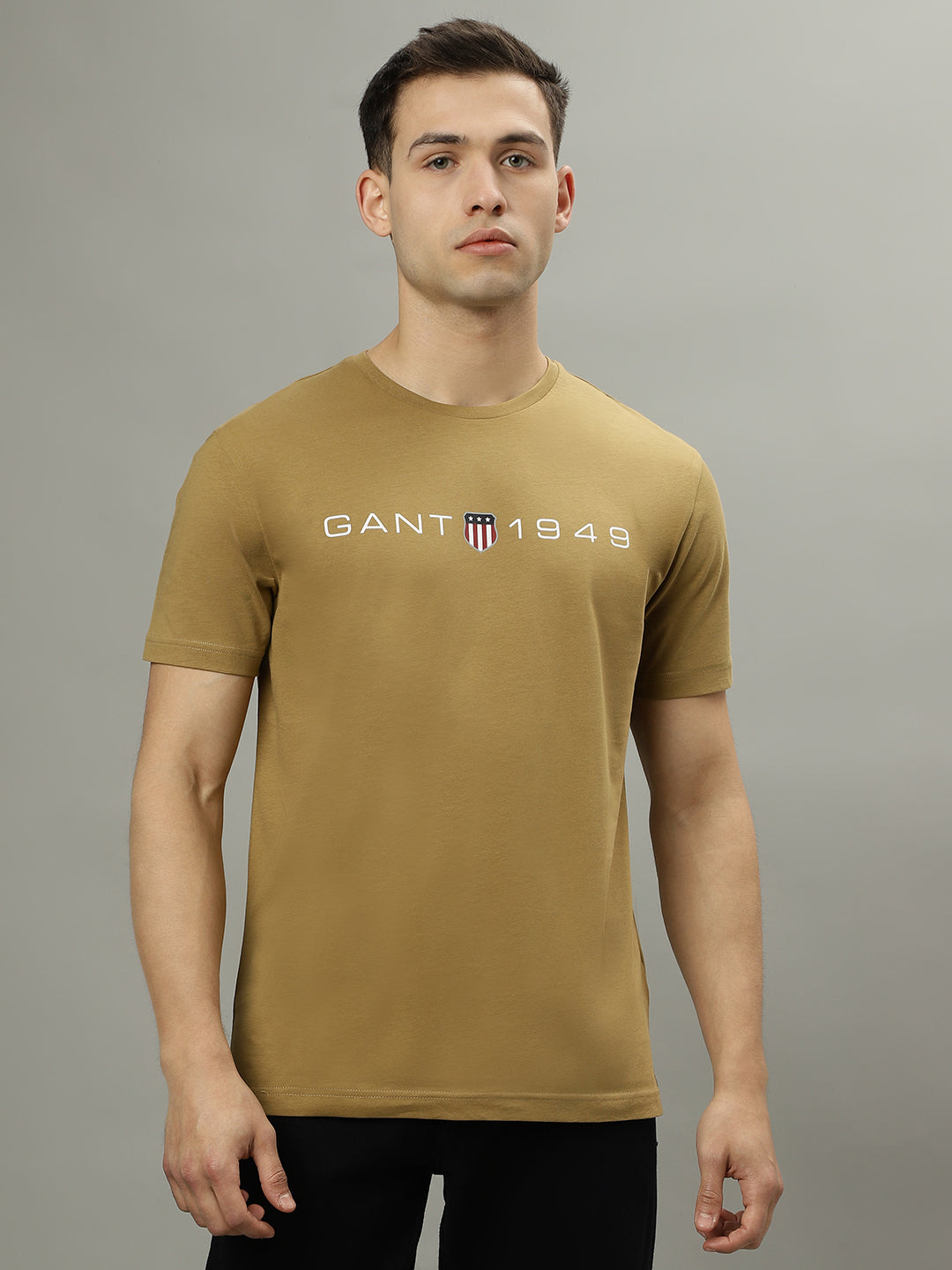 Gant Beige Fashion Logo Regular Fit T-Shirt