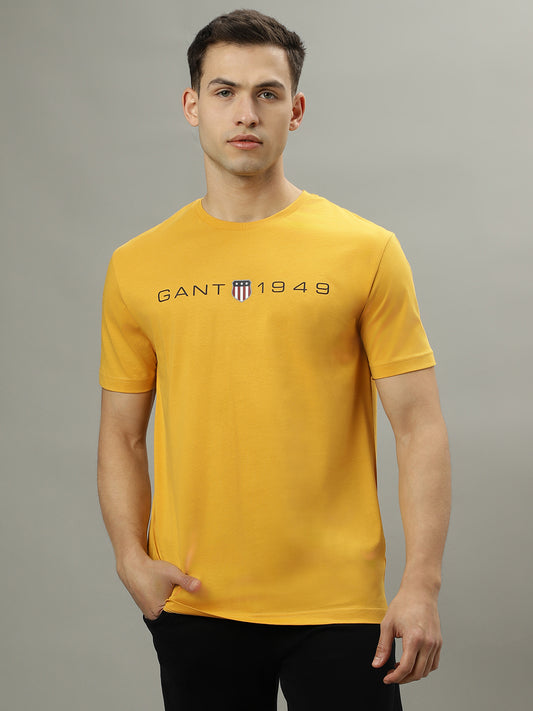 Gant Yellow Fashion Logo Regular Fit T-Shirt