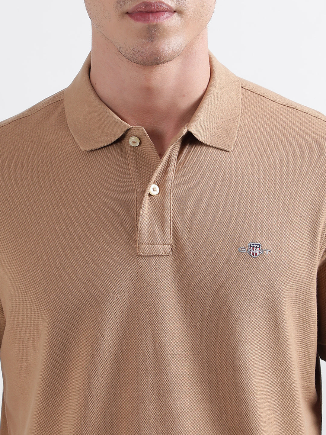 Gant Warm Khaki Regular Fit Polo T-Shirt