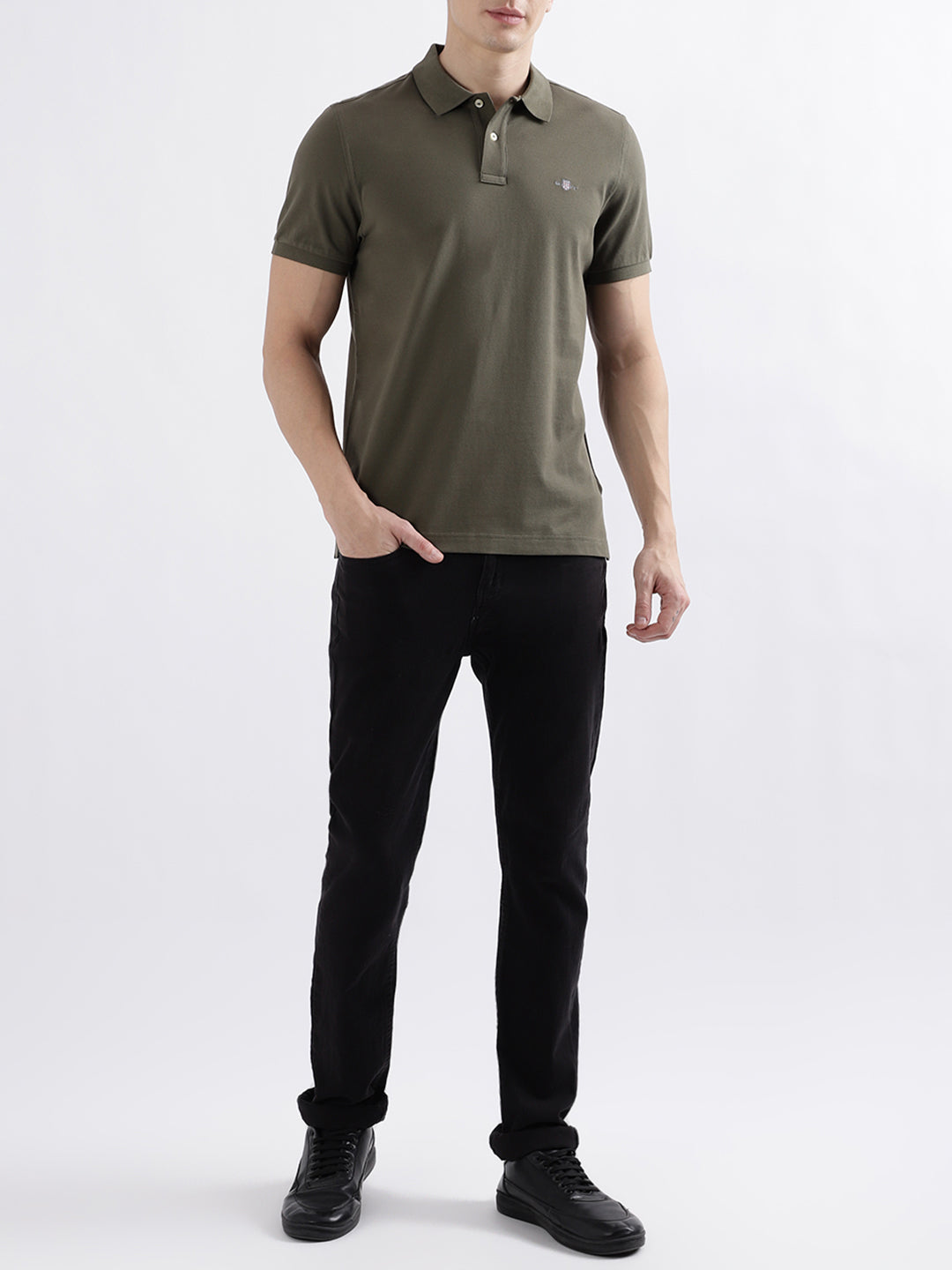 Gant Olive Fashion Regular Fit Polo T-Shirt