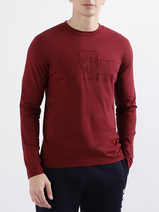 Gant Red Fashion Embroidery Regular Fit T-Shirt