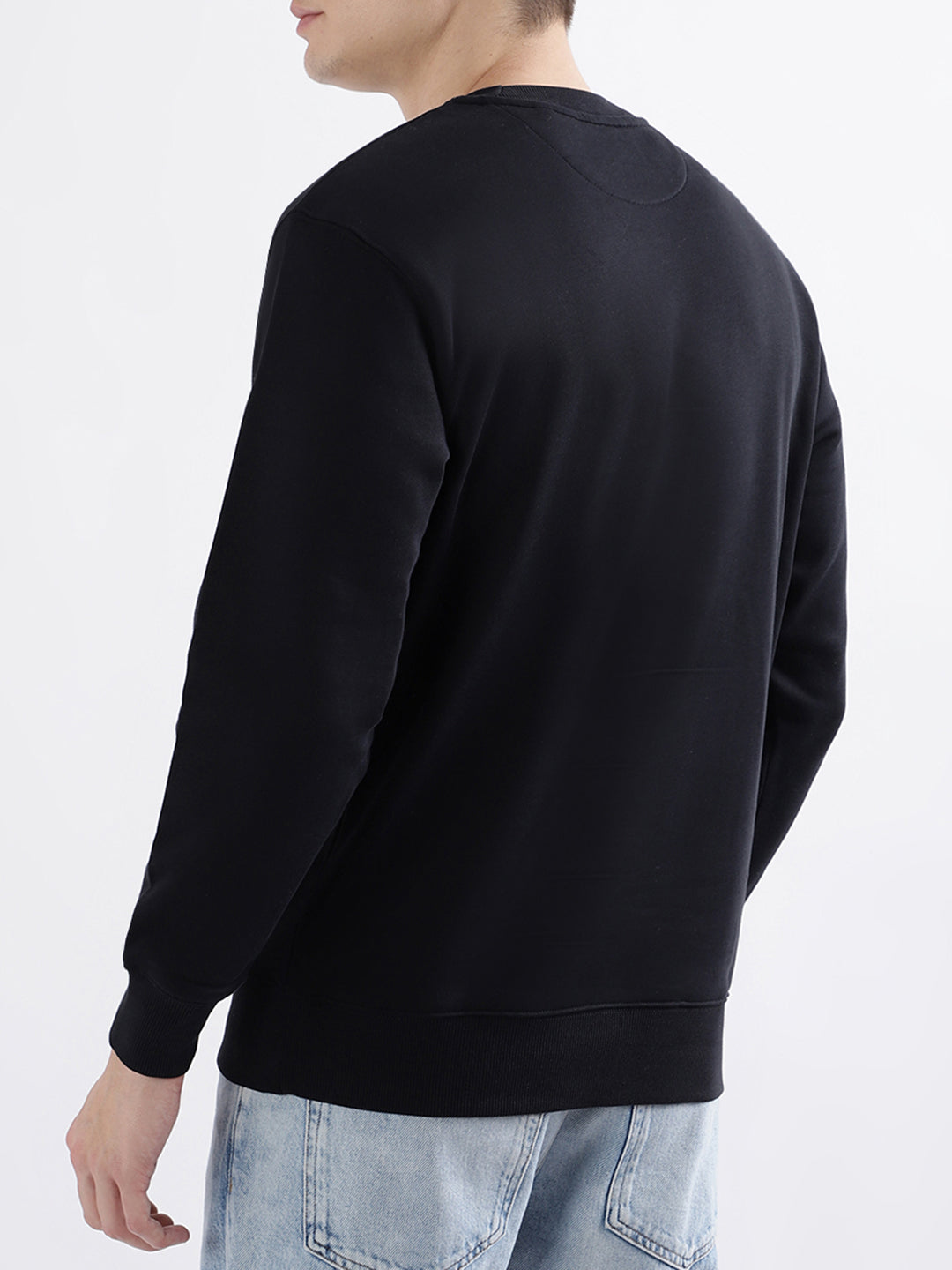 Gant Men Black Solid Full Sleeves Round Neck Sweatshirt