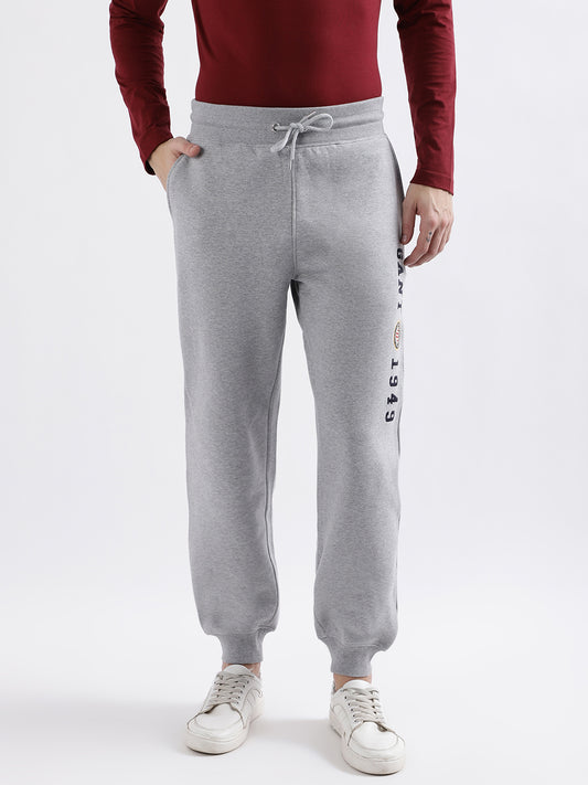 Gant Men Grey Melange Solid Relaxed Fit Sweatpant