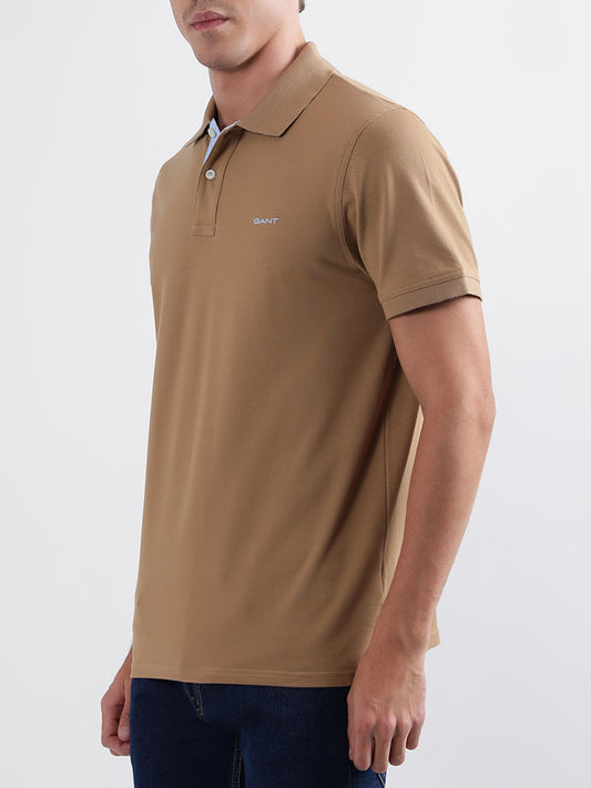 Gant Warm Khaki Regular Fit Polo T-Shirt