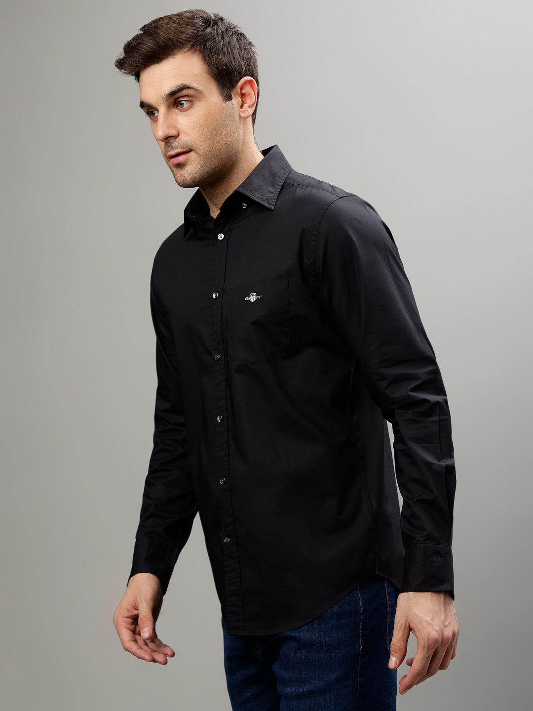 Full black shirt online shopping hotsell