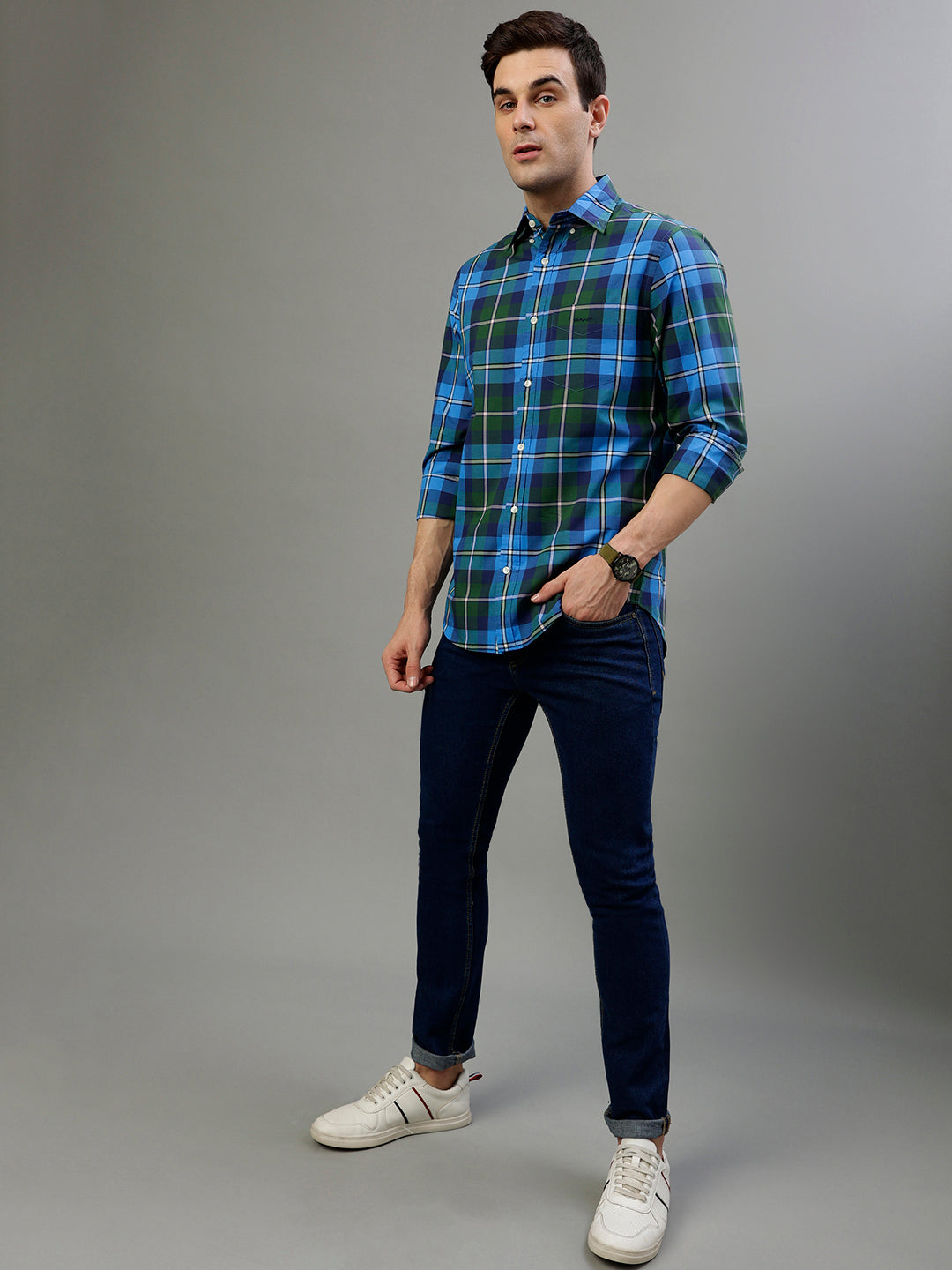 Gant Forest Green Fashion Checked Regular Fit Shirt