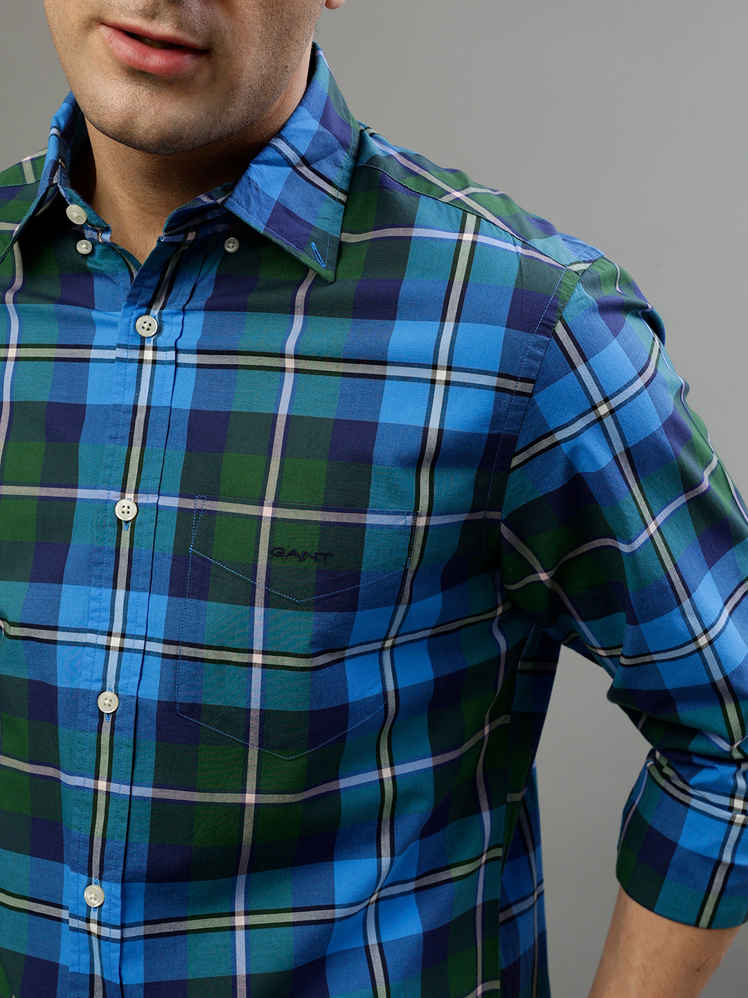 Gant Forest Green Fashion Checked Regular Fit Shirt