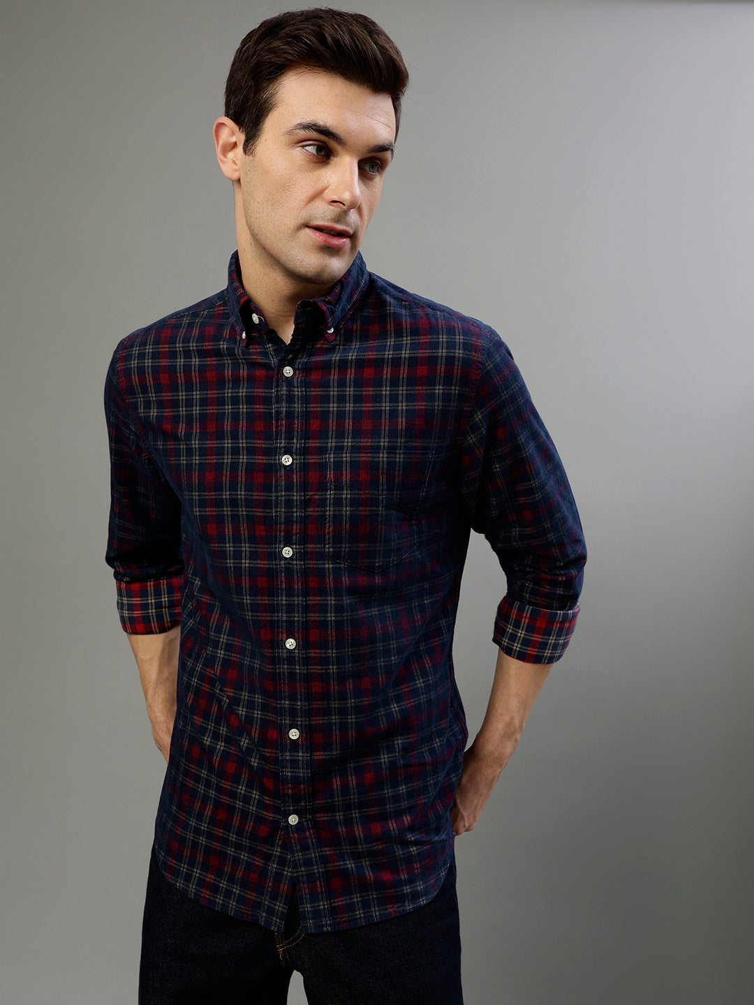 Gant Marine Fashion Checked Regular Fit Shirt