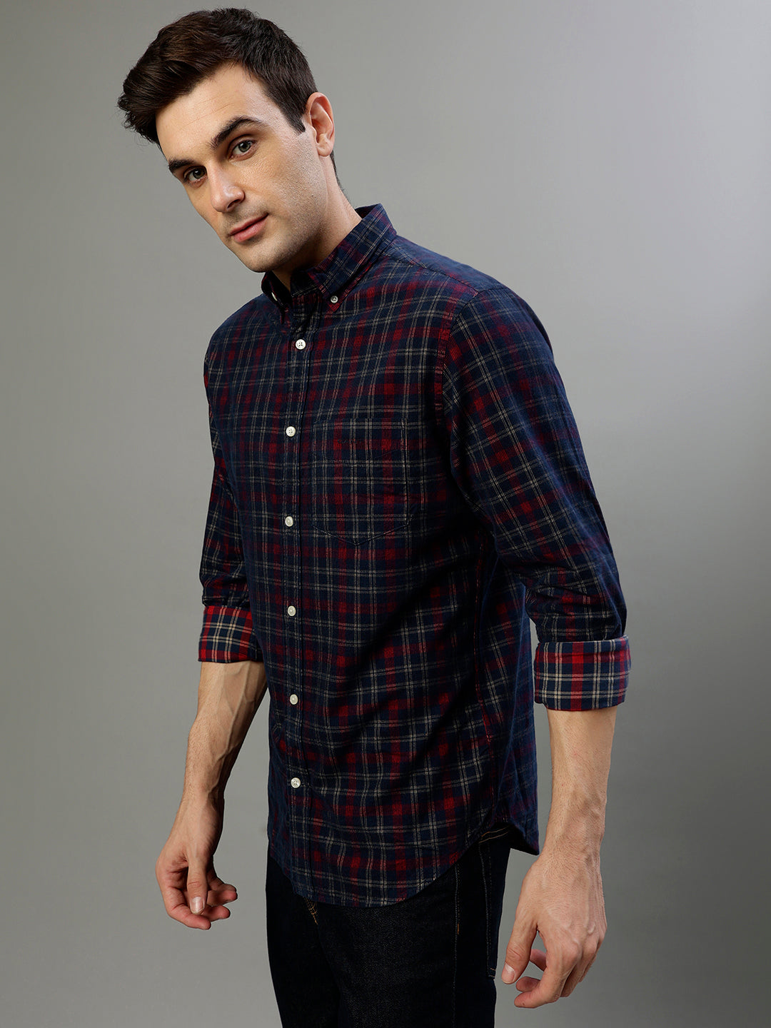 Gant Marine Fashion Checked Regular Fit Shirt