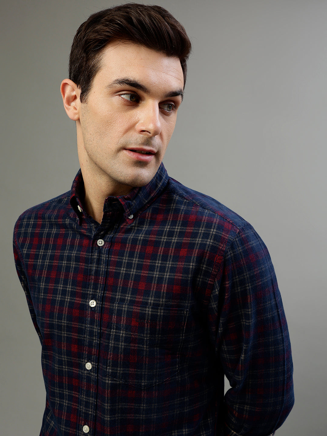 Gant Marine Fashion Checked Regular Fit Shirt