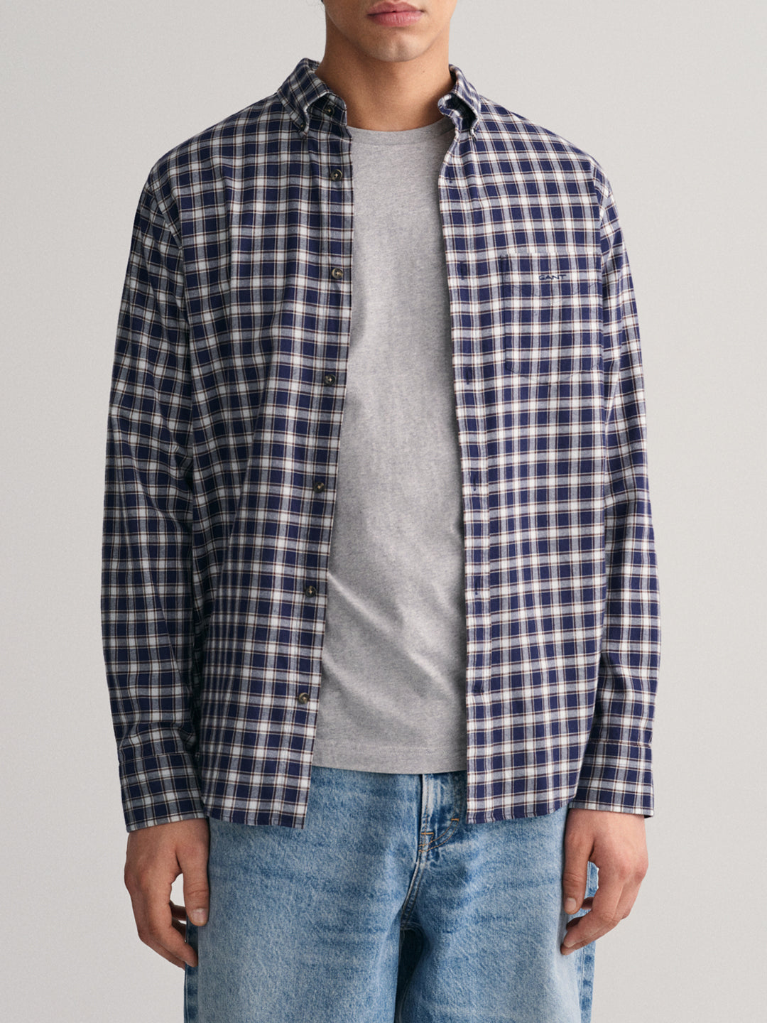 Gant Blue Fashion Checked Regular Fit Shirt