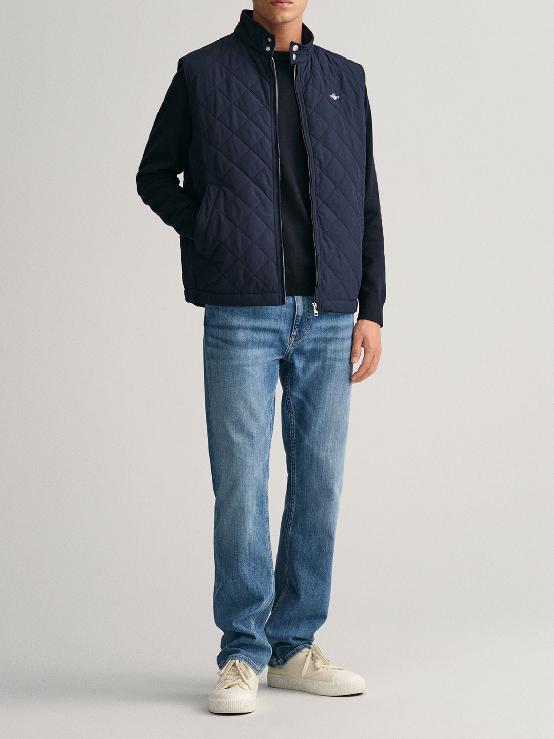 Shop Gant Men Blue Solid High Neck Jacket Online Iconic India