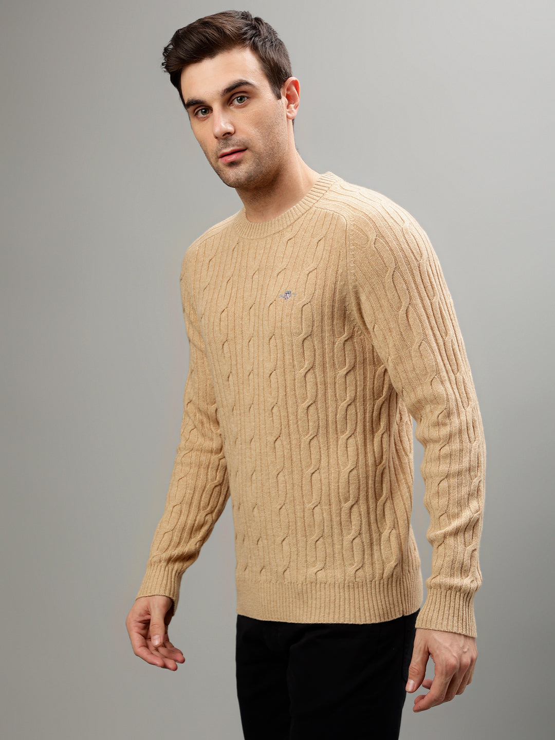 Gant Men Solid Round Neck Long Sleeves Sweater