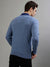 Gant Solid Blue Melange V Neck Full Sleeve Sweater