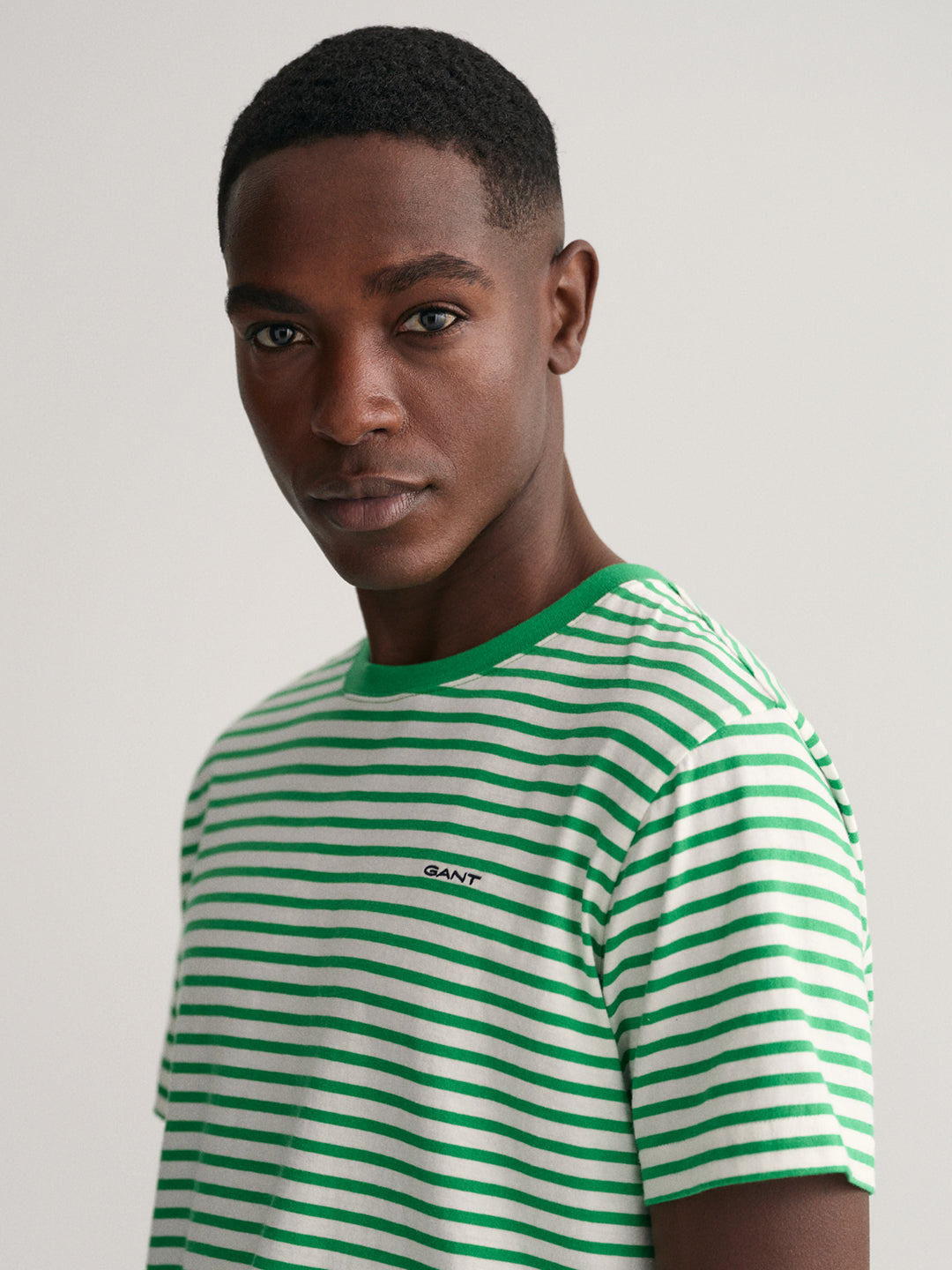 Gant Green Striped Regular Fit T-Shirt