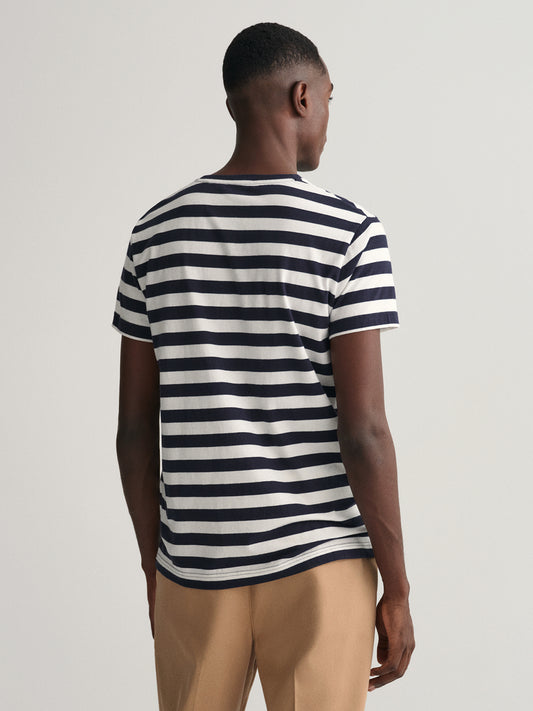 Gant Blue Striped Regular Fit T-Shirt