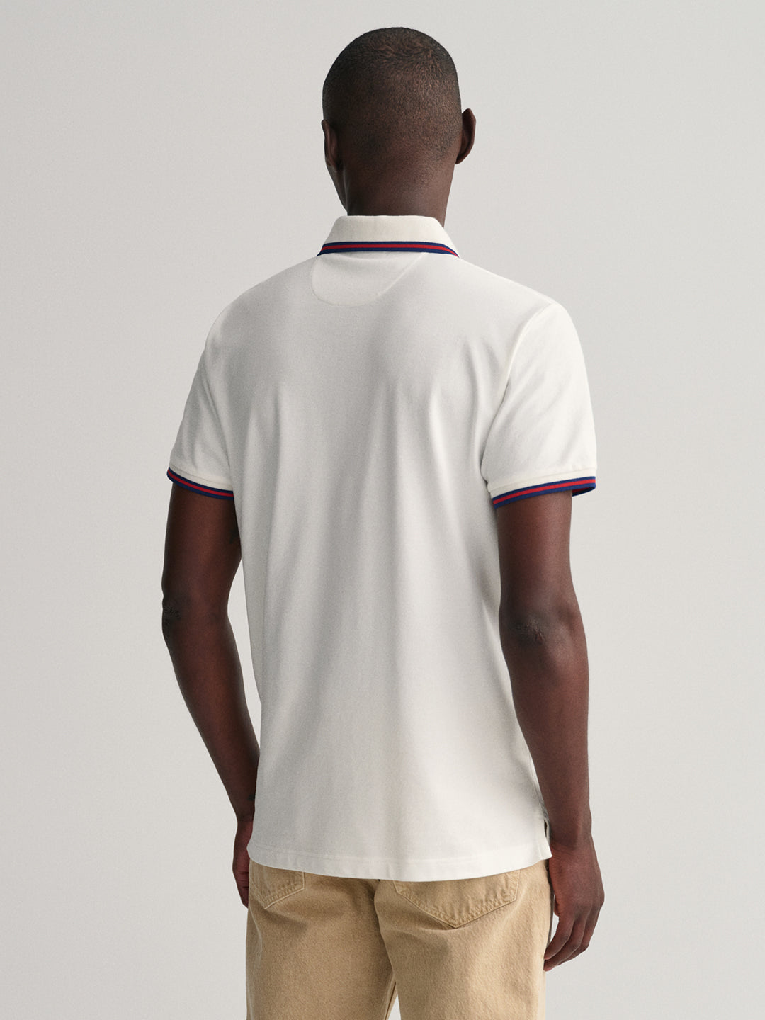 Gant White 3Color Tipping Regular Fit Pique Polo T-Shirt
