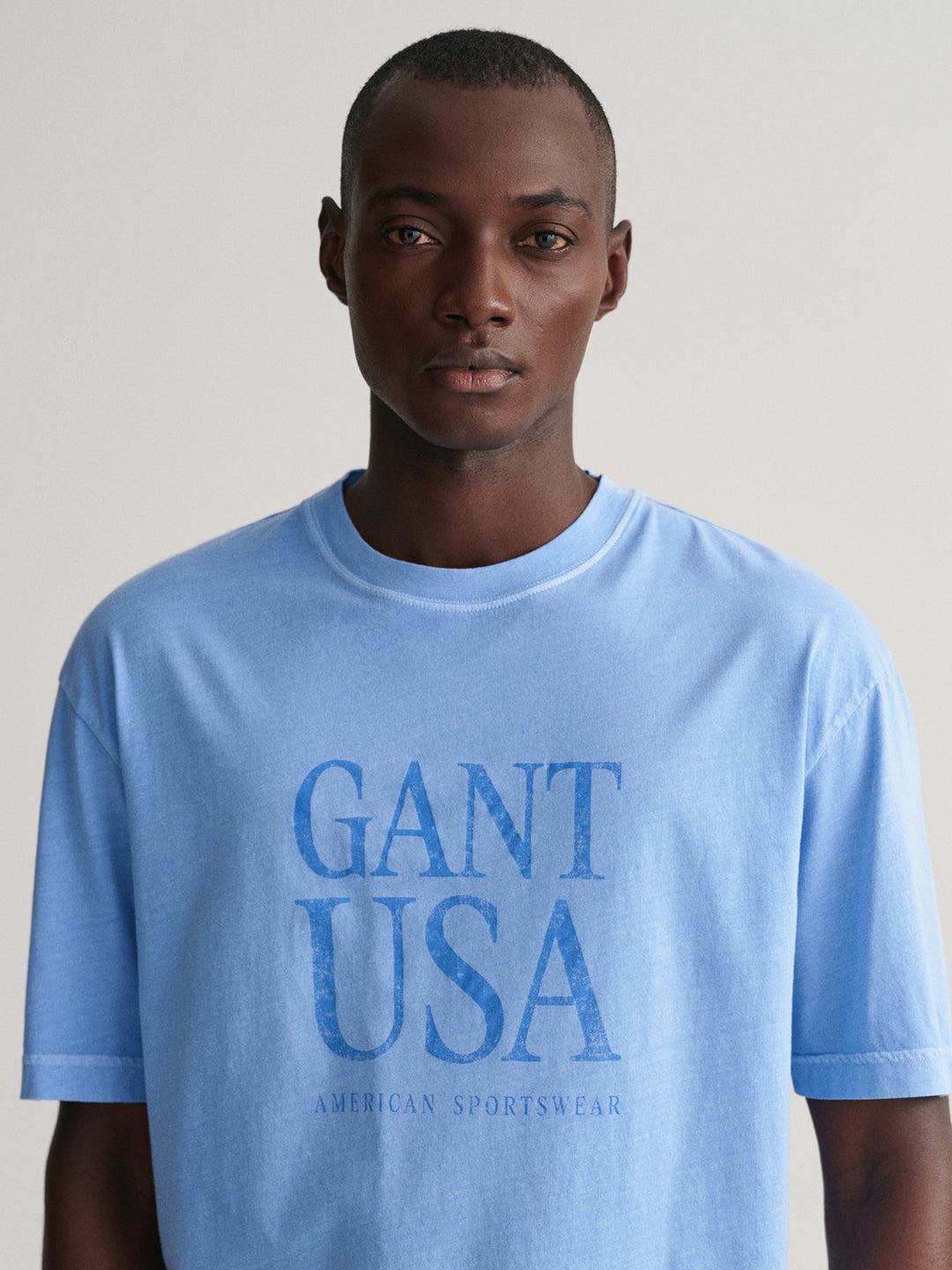 Gant Blue Sunfaded Logo Regular Fit T-Shirt