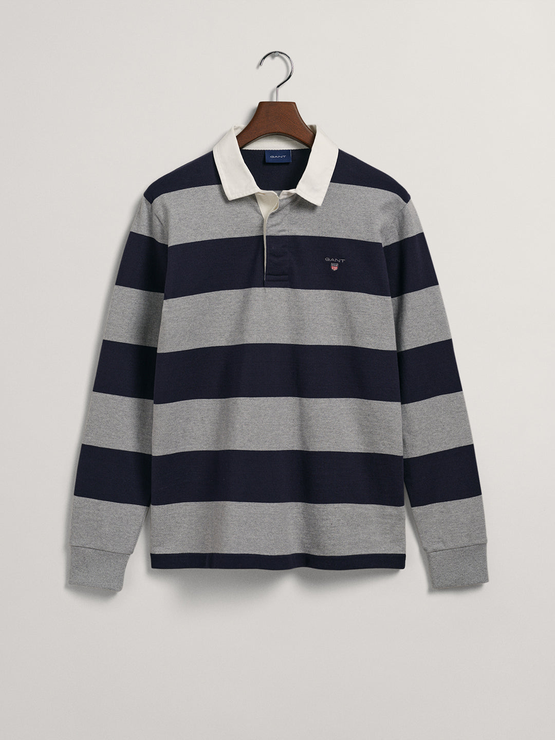 Gant Grey Striped Regular Fit Polo T-Shirt