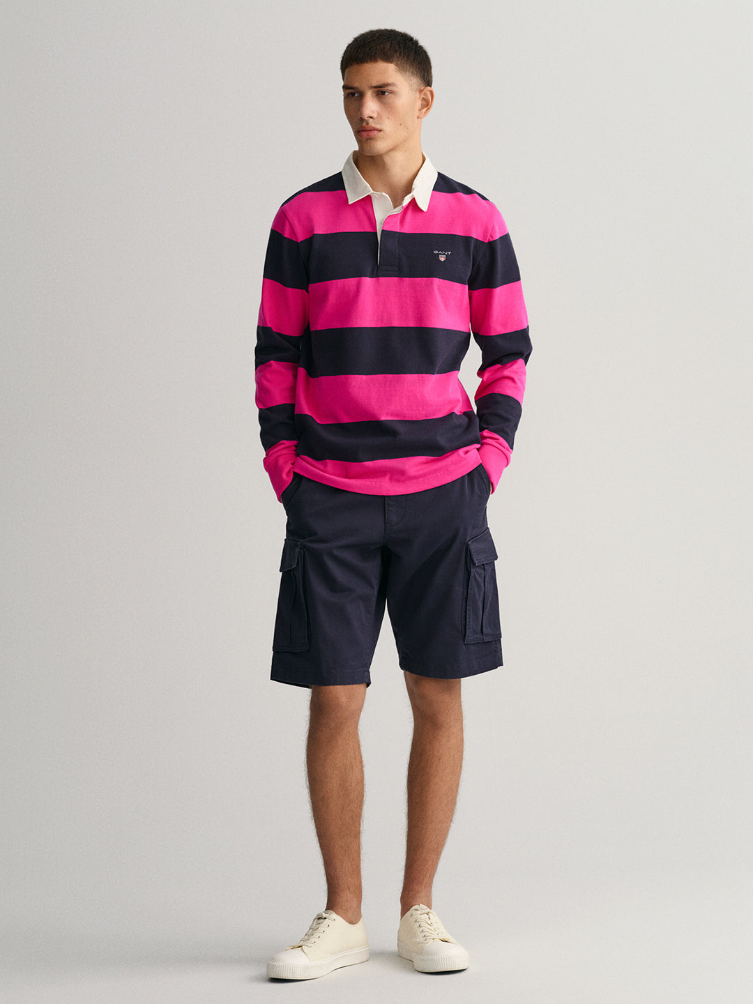 Gant Pink Striped Regular Fit Polo T-Shirt