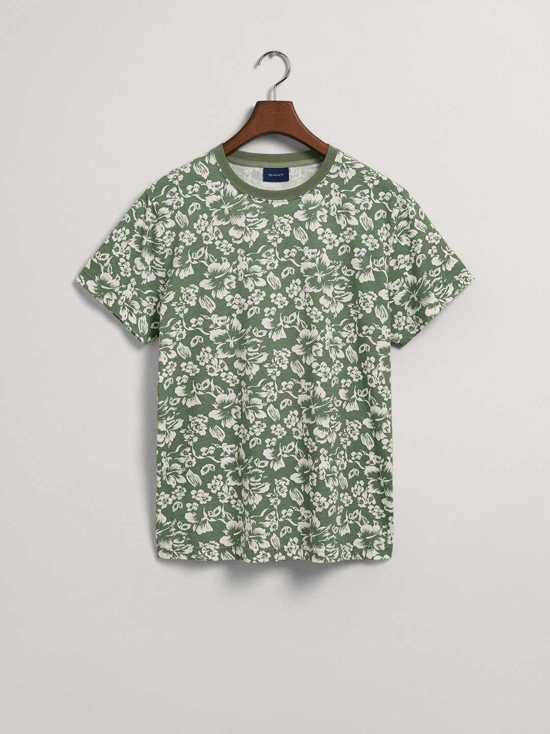 Gant Green Floral Print Regular Fit T-Shirt