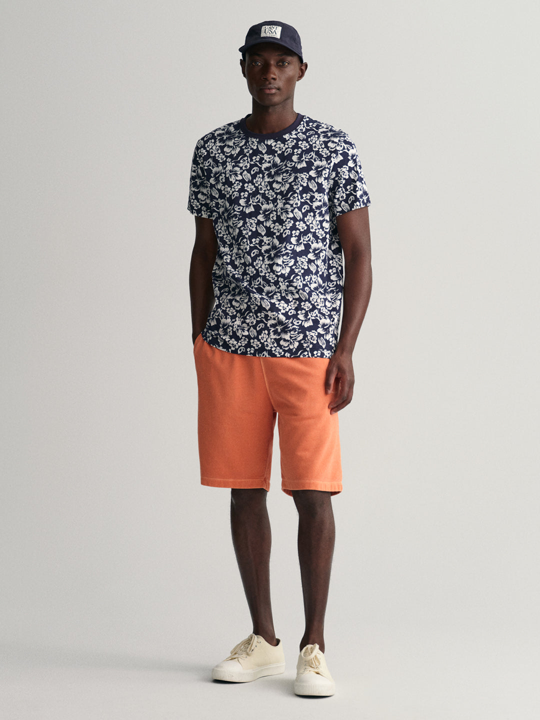 Gant Blue Floral Print Regular Fit T-Shirt