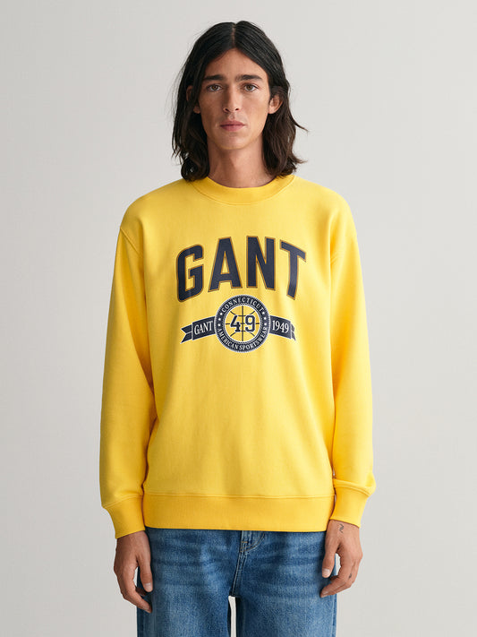 Gant Men Yellow Printed Sweatshirt