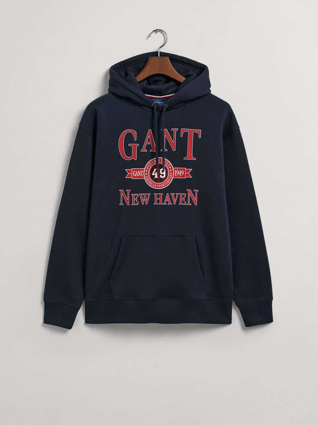 Gant Men Blue Printed Hooded Sweatshirt