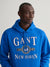 Gant Men Blue Printed Hooded Sweatshirt