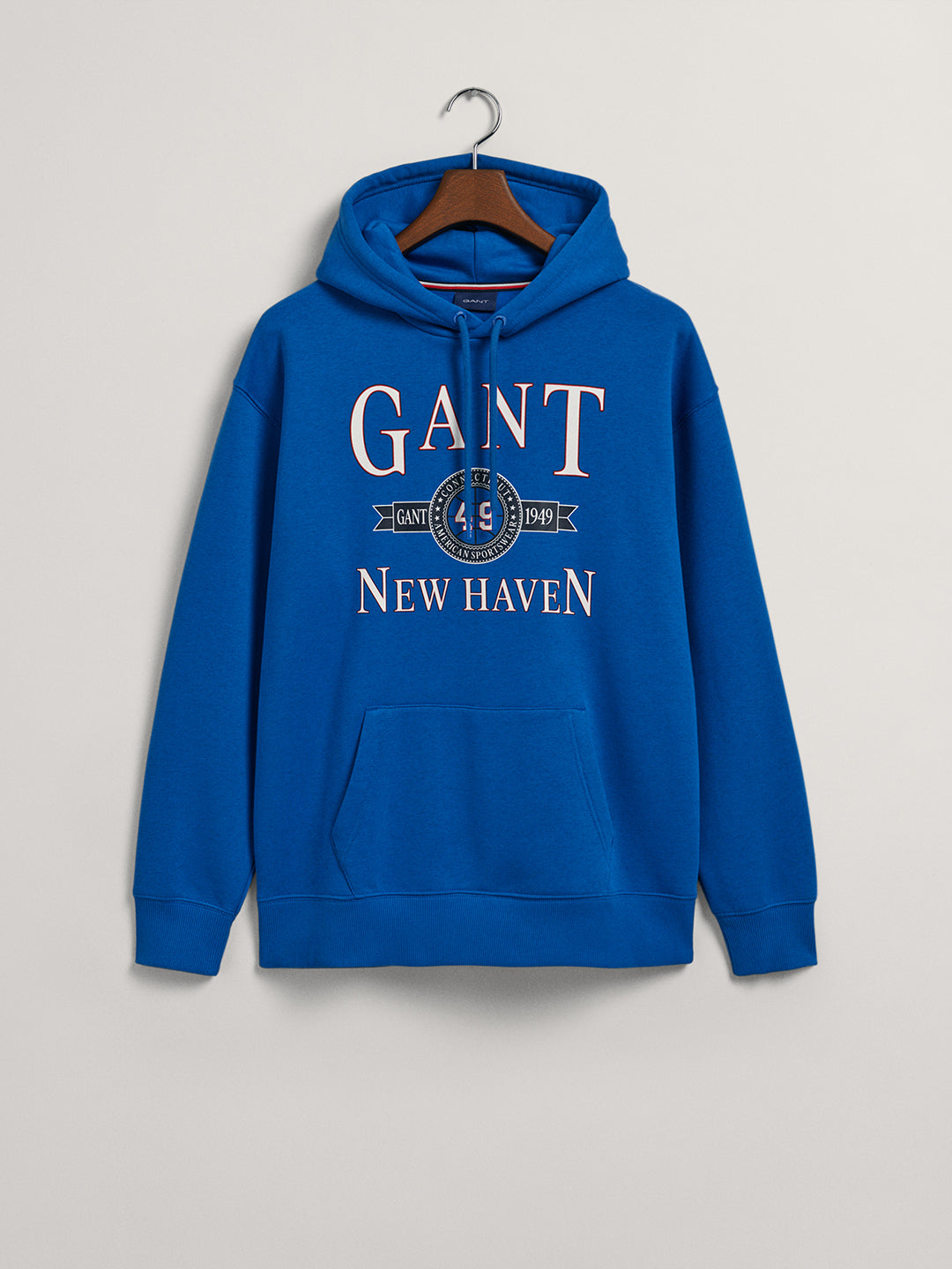 Gant Men Blue Printed Hooded Sweatshirt