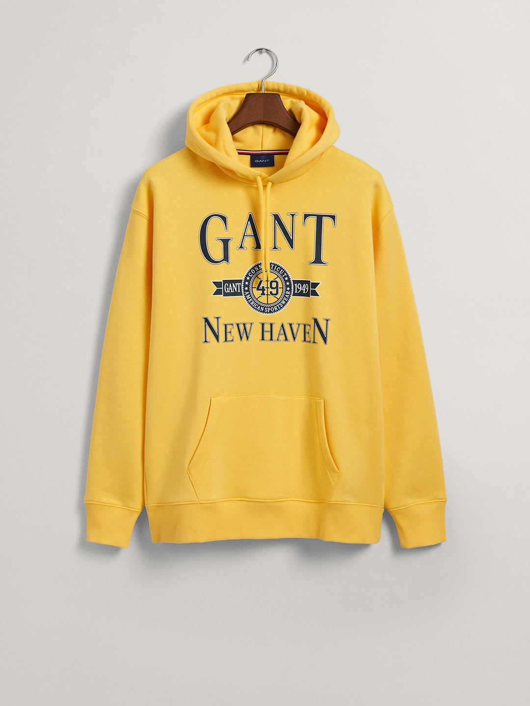 Gant Men Yellow Printed Hooded Sweatshirt