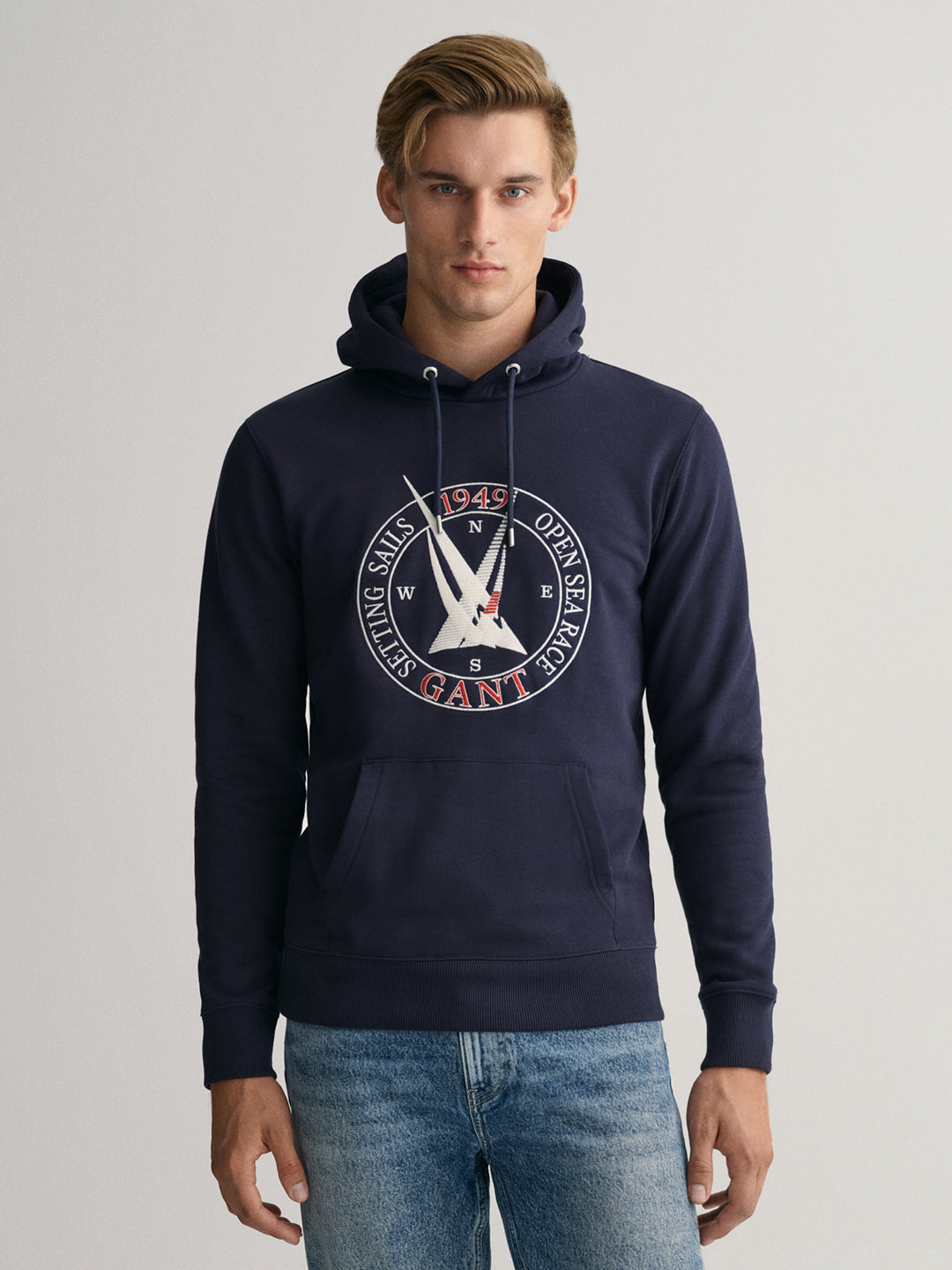 Gant Men Printed Cotton Hooded Sweatshirt